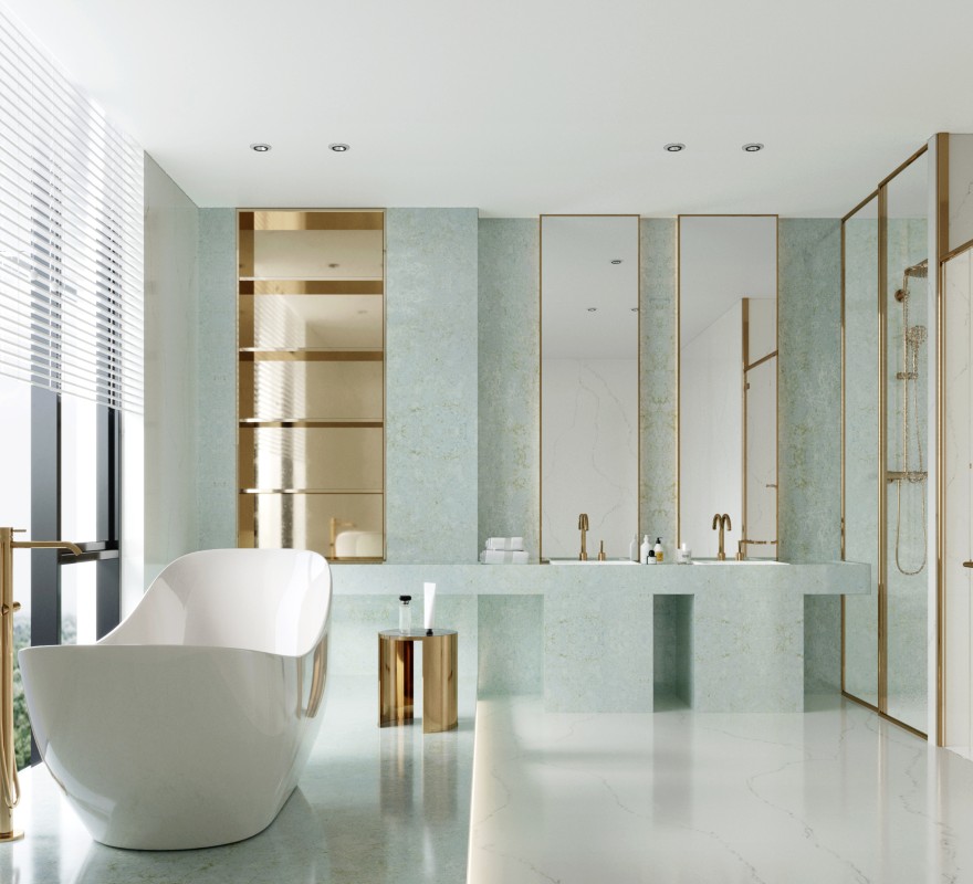 Verdant Oasis Benchtop and Walling